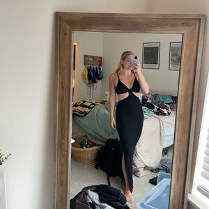 Black maxi cut out dress